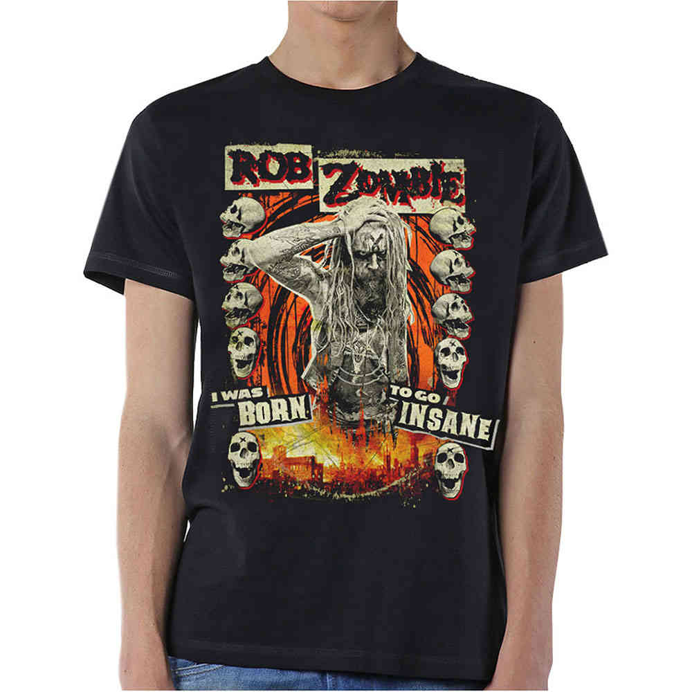 Rob Zombie - Born To Go Insane Heren Tshirt - Zwart